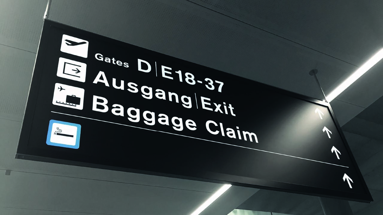 Flughafen Zürich, Flughafen, Airport, Signaletik, Leitsystem, Beschriftung, Information und Wegweisung, Beschriftungkonzept, Signaletikrichtlinien, Grafik, Piktogramme, Icons