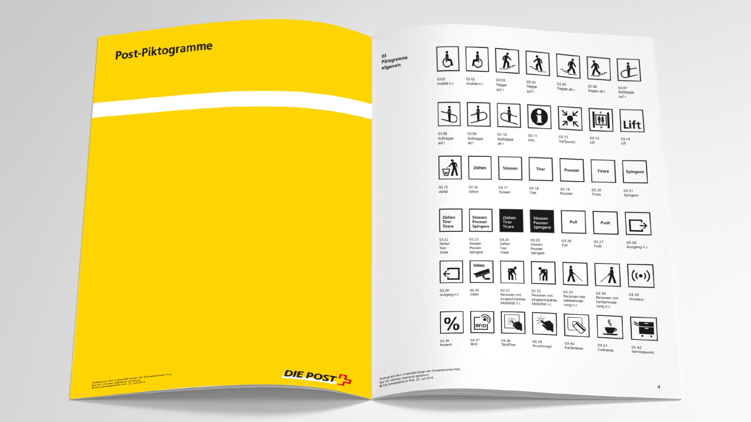 Die schweizerische Post, Post, Icons, Piktogramme, Grafik